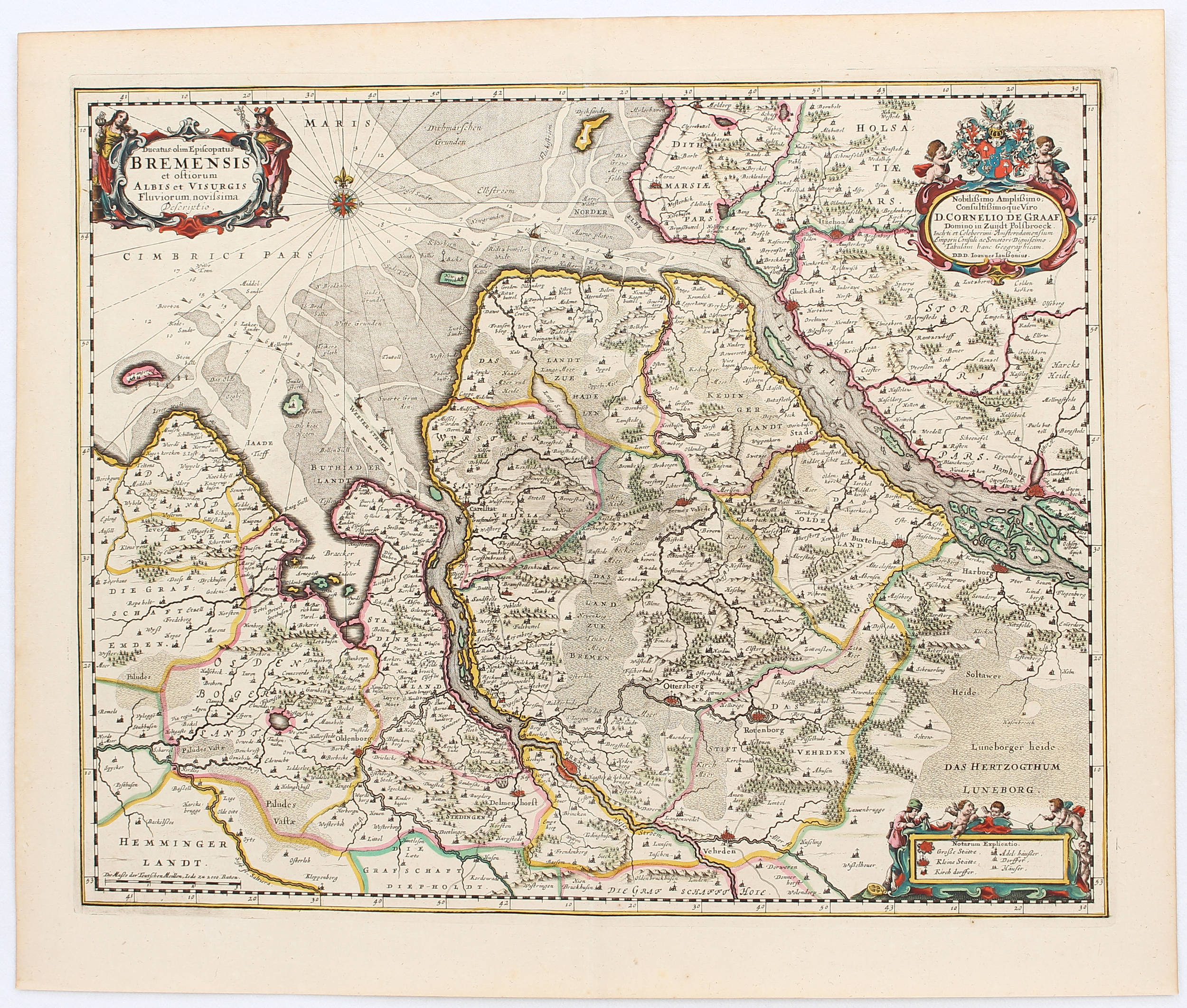 Bremen und Verden. 4 Bll. Blaeu, Jannsonius u.a.