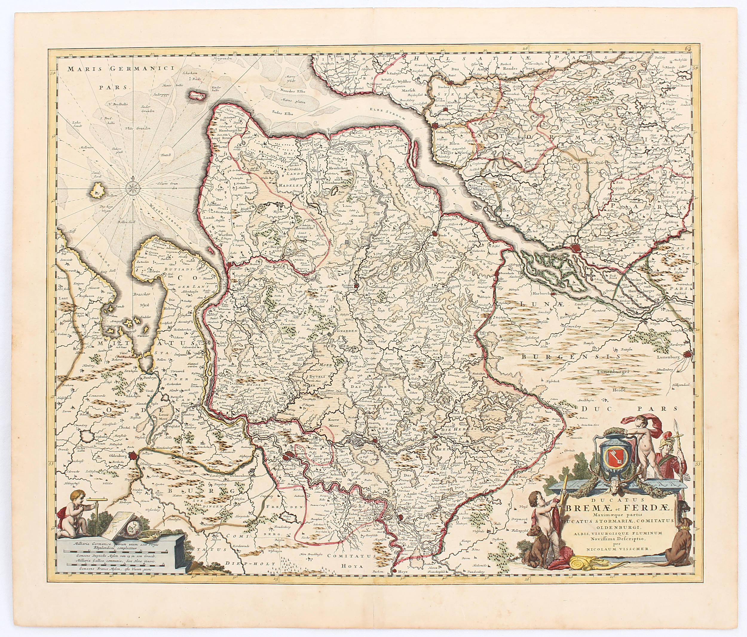 Bremen und Verden. 4 Bll. Blaeu, Jannsonius u.a.
