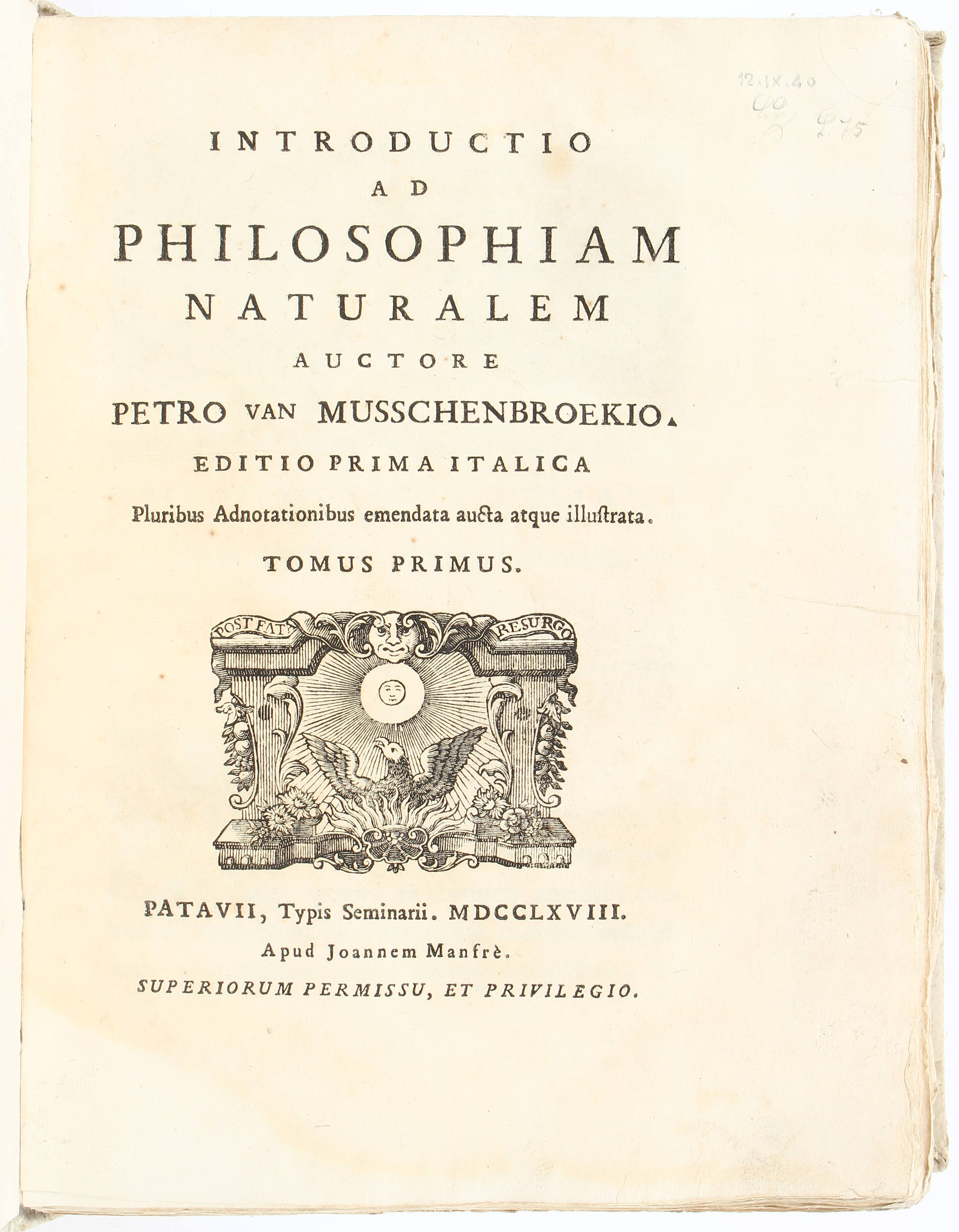 Musschenbroek, Introductio 1768. 2 Bde.