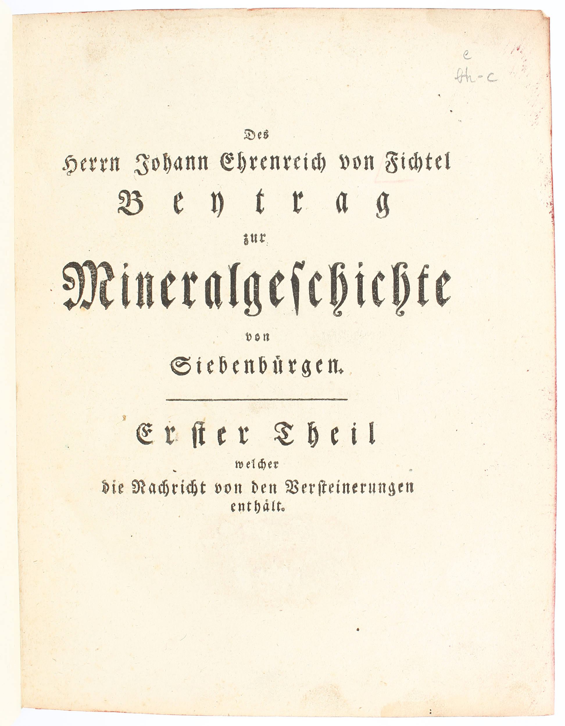 Fichtel, Mineralgeschichte von Siebenbürgen