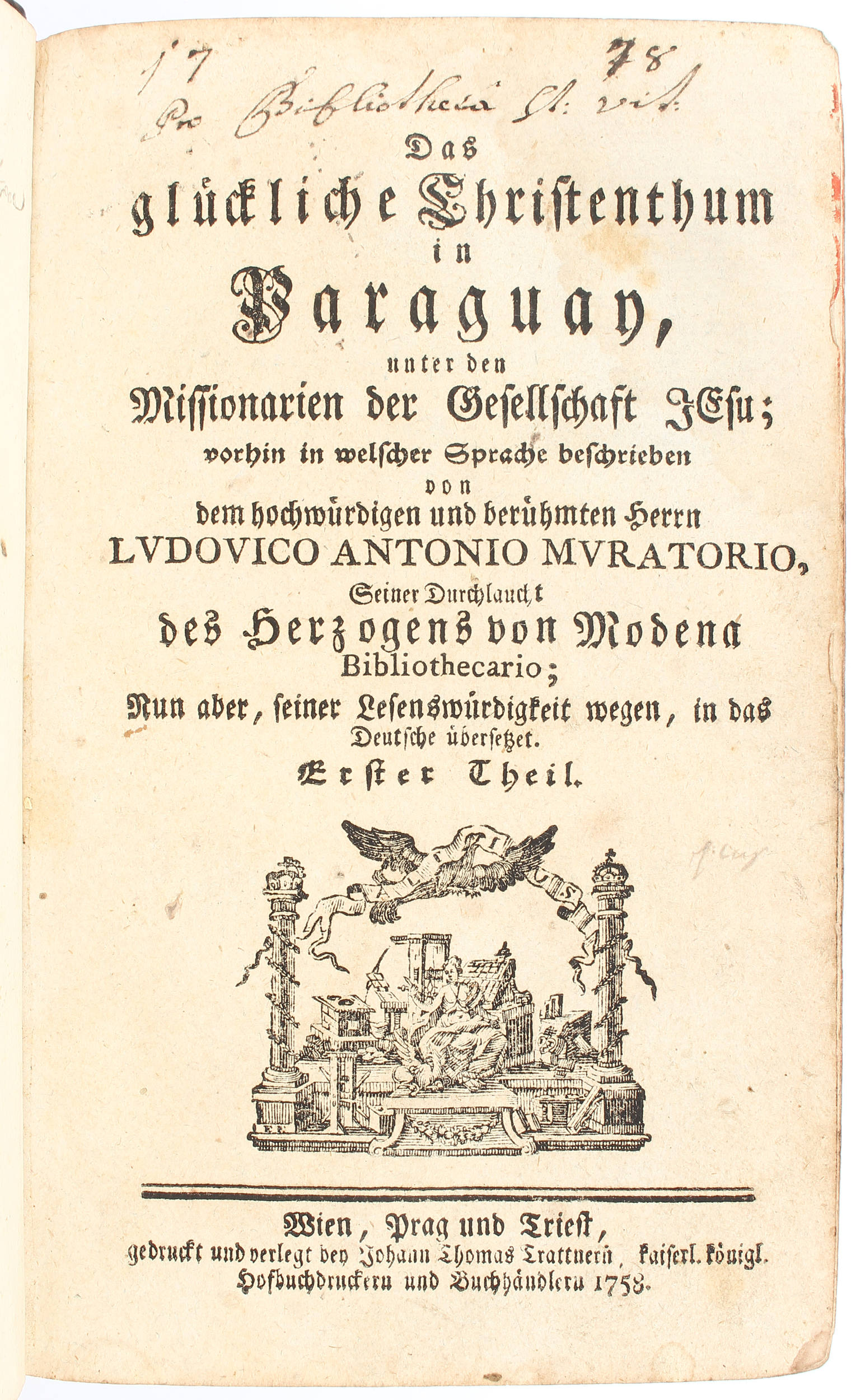 Muratori, Christenthum in Paraguay.