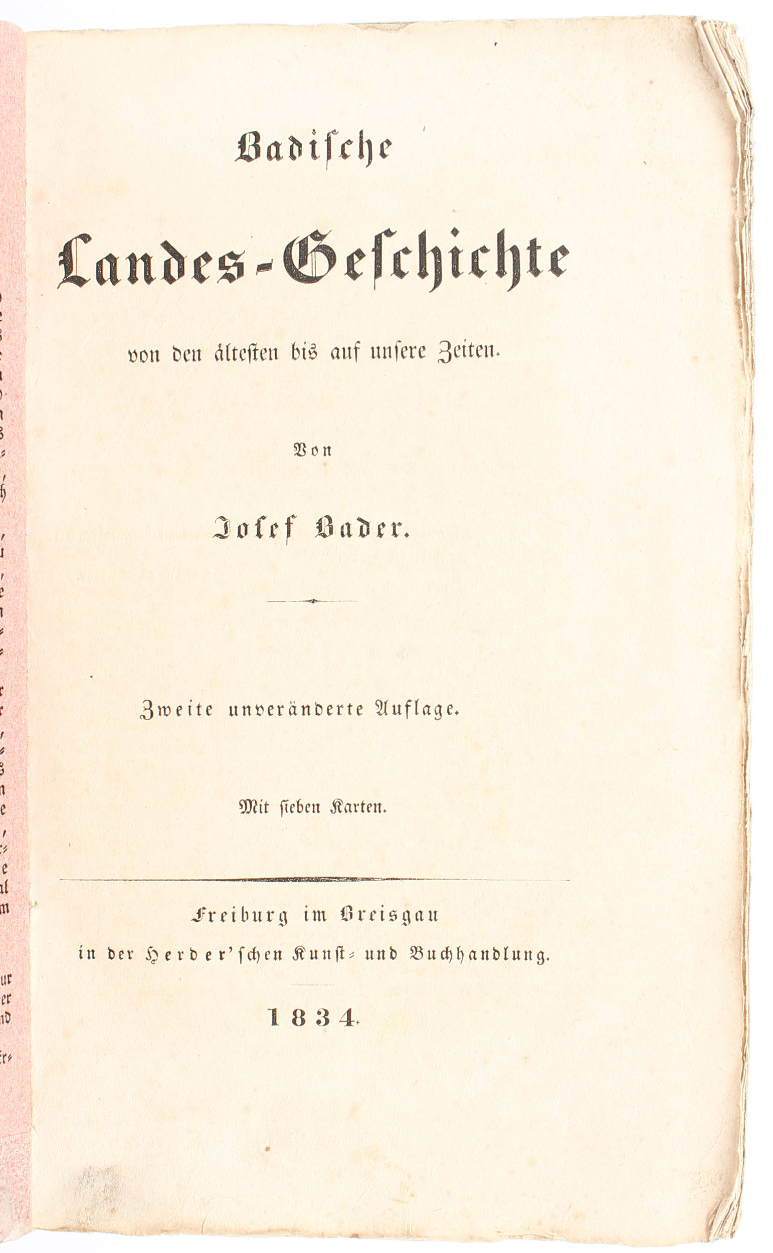 Bader, Badische Landes-Geschichte. 7 Bde.