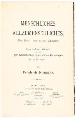 Nietzsche, Menschliches Allzumenschliches. 2 Bde.