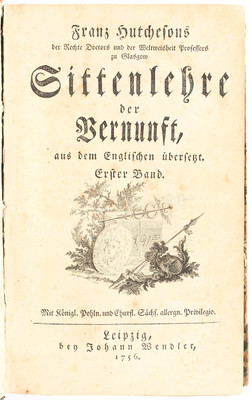 Hutcheson, Sittenlehre der Vernunft