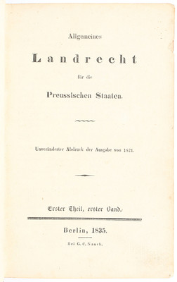 Allgemeines Landrecht Preussen. 3 Bde.