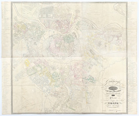 Wien. Stadtplan in 4 Bll. Mollo. Lwd./Schuber