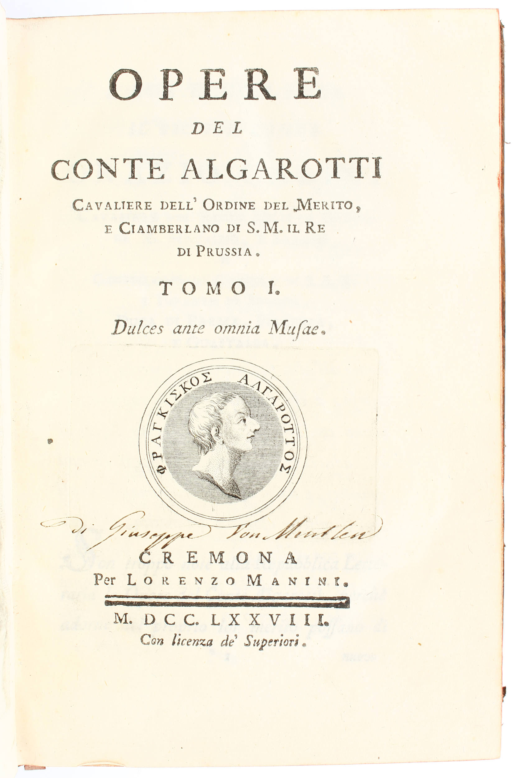 Algarotti, Opere. 10 Bde.