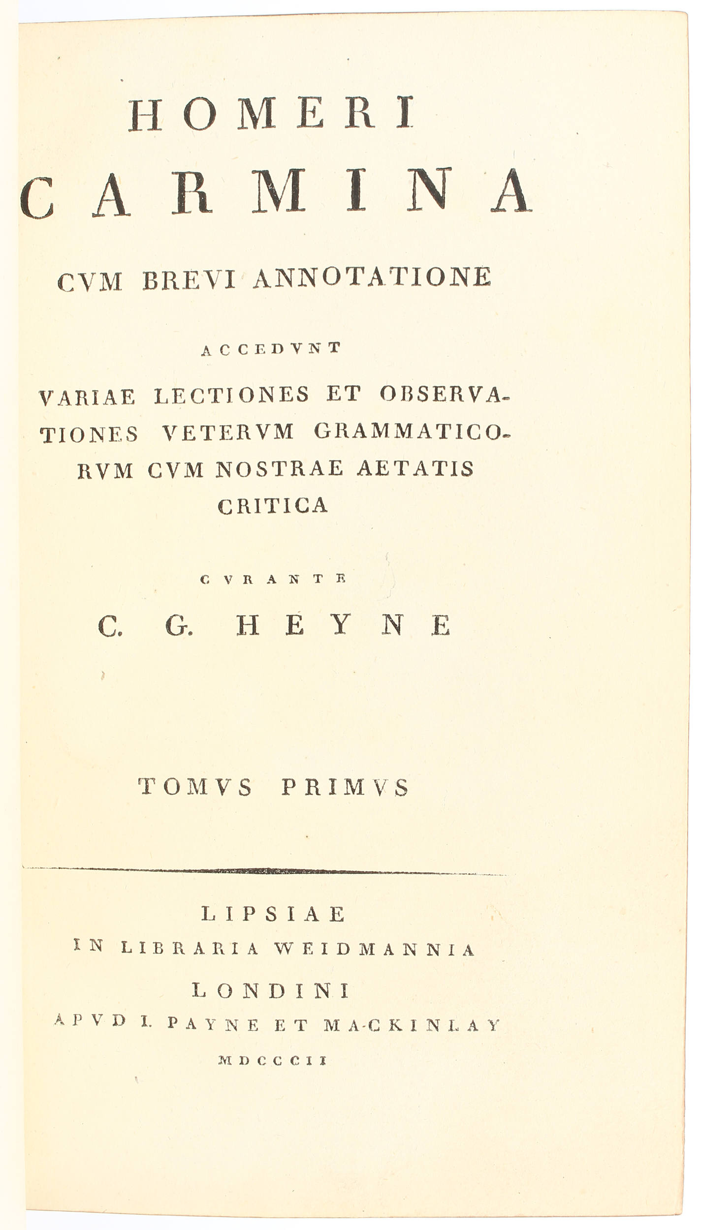 Homer, Carmina cum brevi annotatione. 8 Bde.
