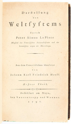 Laplace, Darstellung des Weltsystems. 2 Bde.