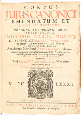 Corpus juris canonici. 1682