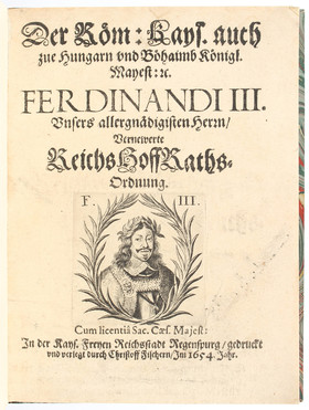 Ferdinand III., Vernewerte Reichshoffraths-Ordnung