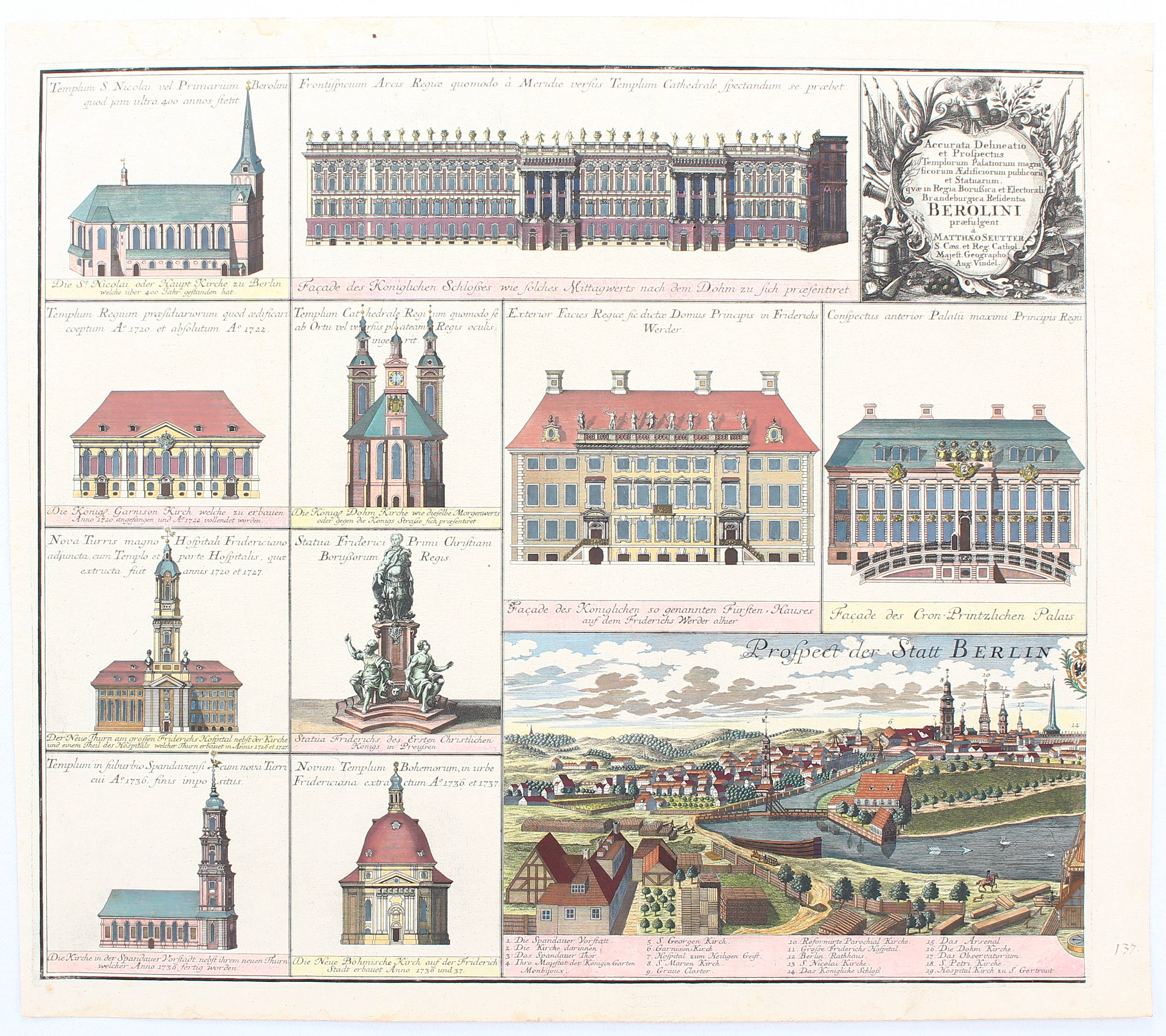 Berlin. Gesamt- und 20 Teilans. 2 Bll. Seutter