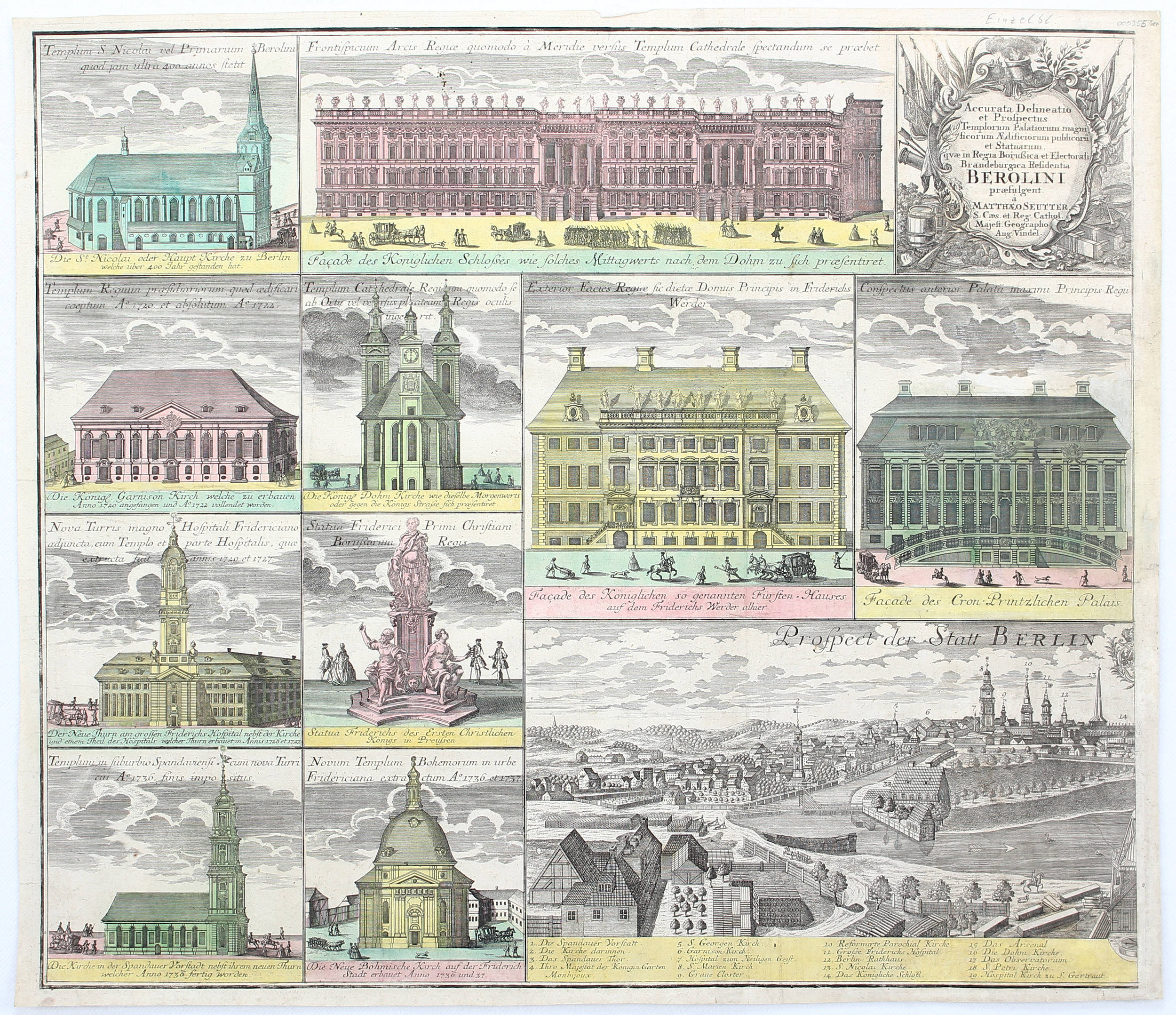 Berlin. 15 Teilans. auf 1 Bl. (Seutter) / 2 Bll.