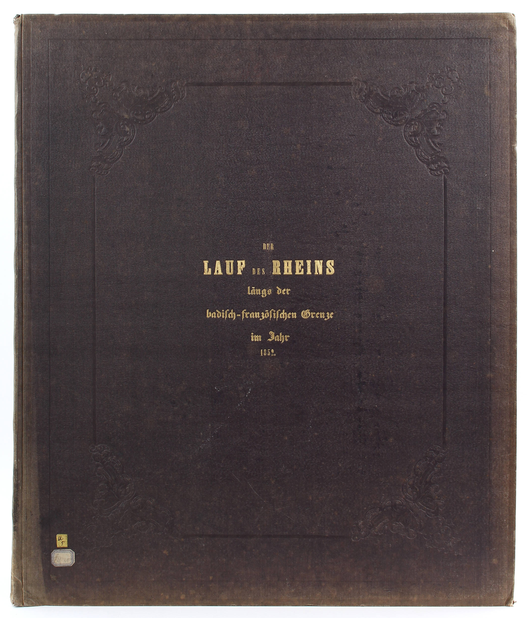 Carte über den Lauf des Rheins. Lwd.