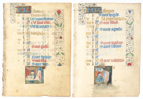 Stundenbuch, 2 Bll. Kalendarium (Januar/Februar)