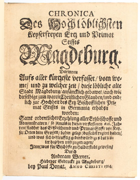 Werner, Chronica des Stiffts Magdeburg
