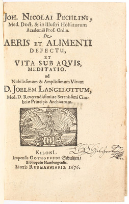 Pechlin, De aeris u. 2 Beibde.