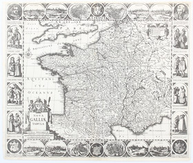 Frankreich mit Bordüren. (Hondius-)Cloppenburgh