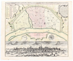 Köln. Plan-Prospekt. Seutter