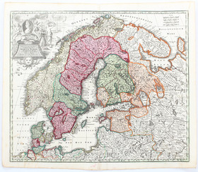 Skandinavien + Dänemark + Indices. 4 Bll. Seutter
