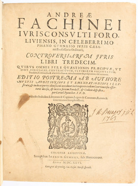 Fachineus, Controversiarum iuris libri