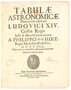 La Hire, Tabulae astronomicae.