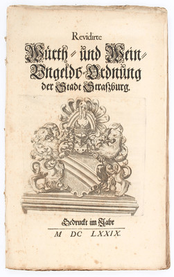 Revidirte Weinordnung der Stadt Straßburg