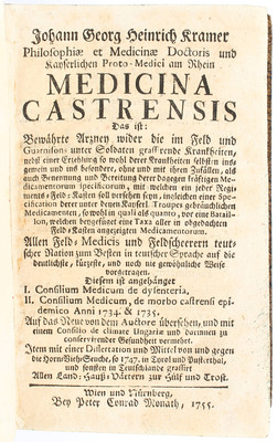 Kramer, Medicina castrensis