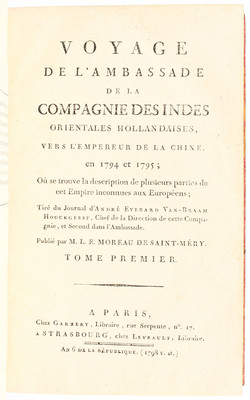 Braam-Houckgeest, Voyage de l'ambassade. 2 Bde.