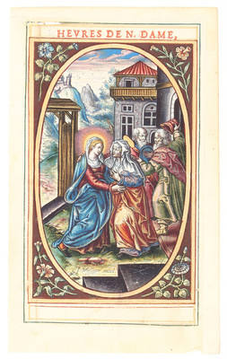 Horae B. M. V., Darbringung/Heimsuchung. 2 Bll.