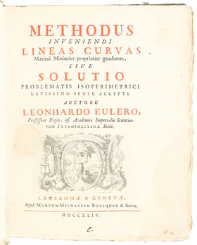 Euler, Methodus inveniendi lineas curvas