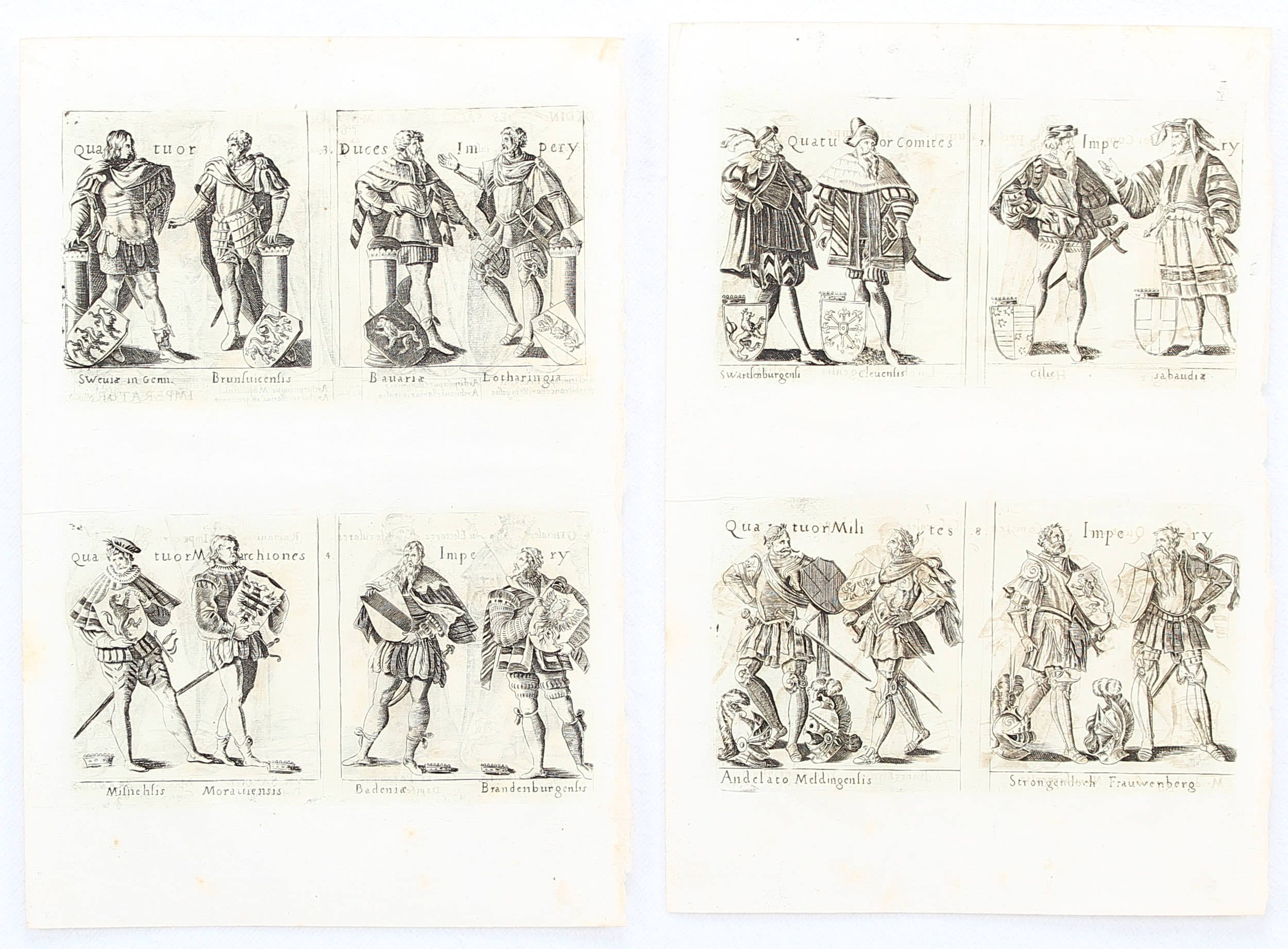 Kaiser und Kurfürsten in 2 Bll. Seutter / 4 Bll.