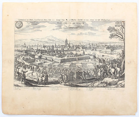 Frankfurt. Gesamtansicht. Merian / 2 Bll.