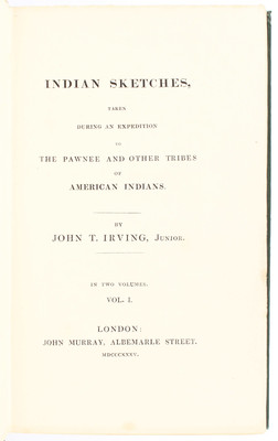Irving, Indian sketches  2 Bde.