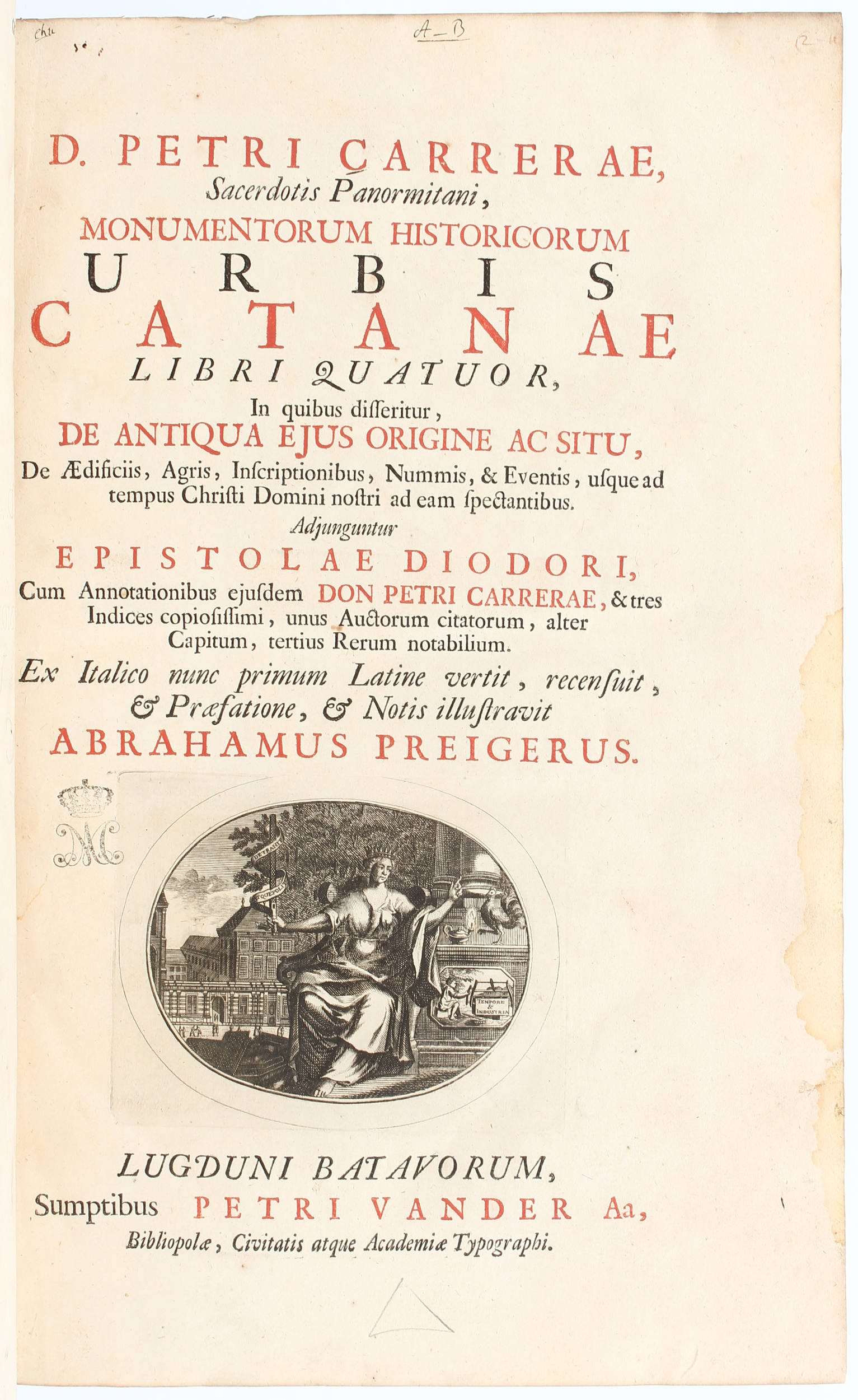 Carrera, Urbis Cataniae + Guarnerius, Dissertationes