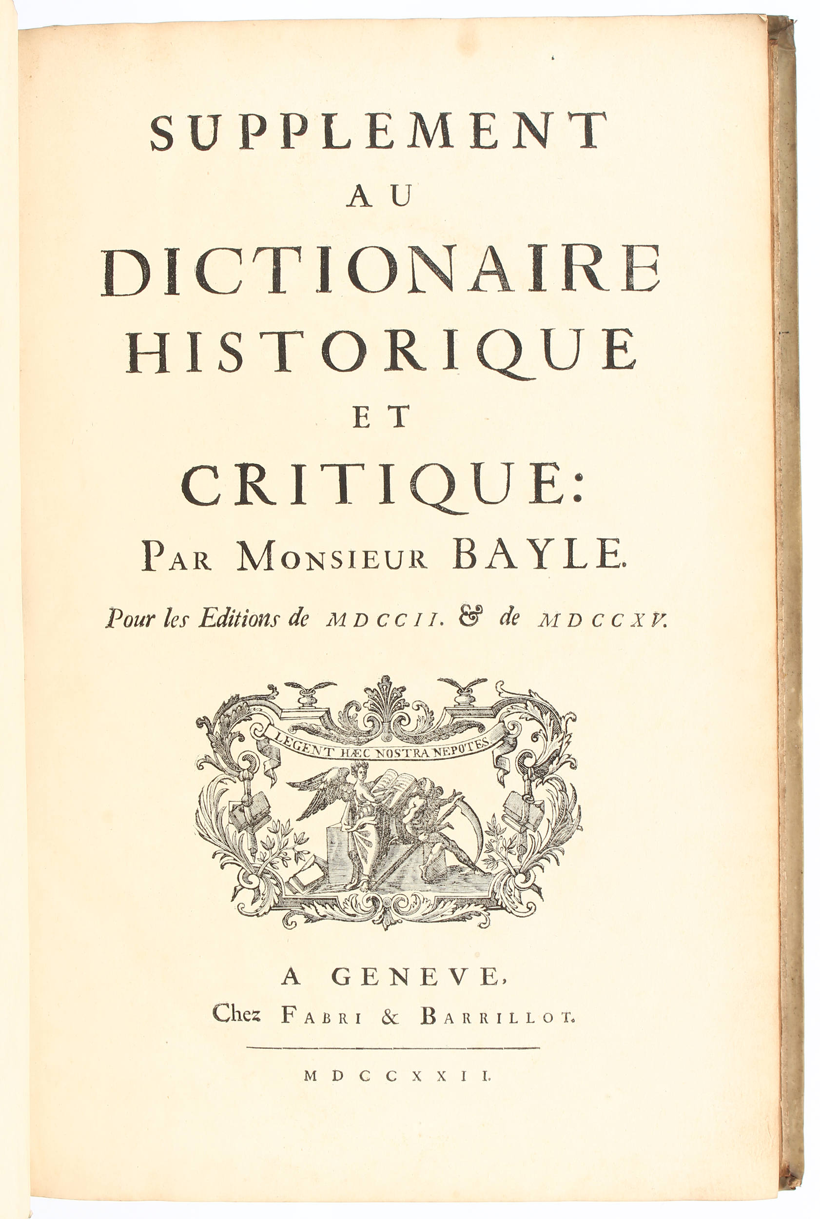 Bayle, Dictionnaire. 2. Aufl. 4 Bde.