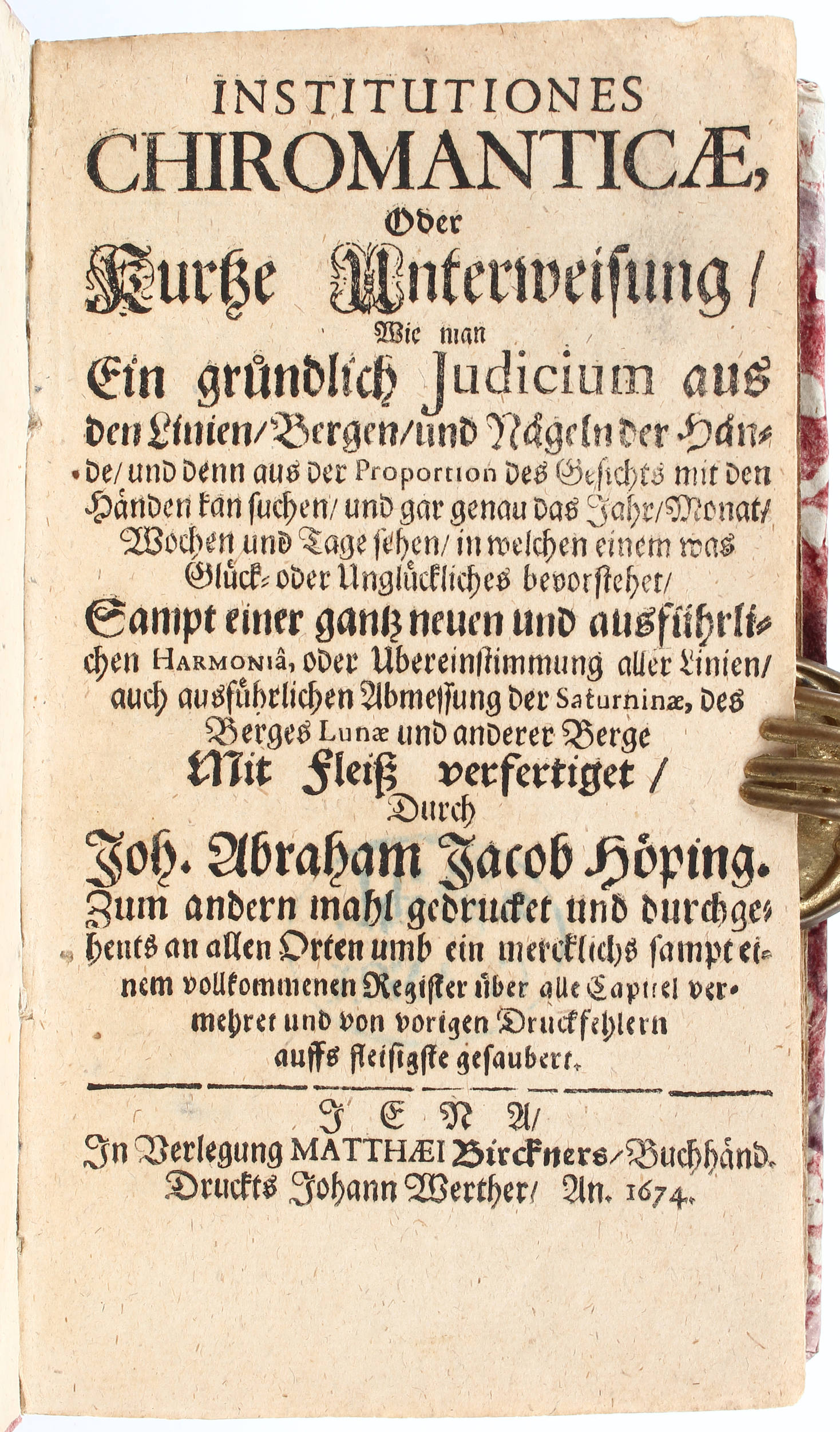 Höping, Institutiones chiromanticae