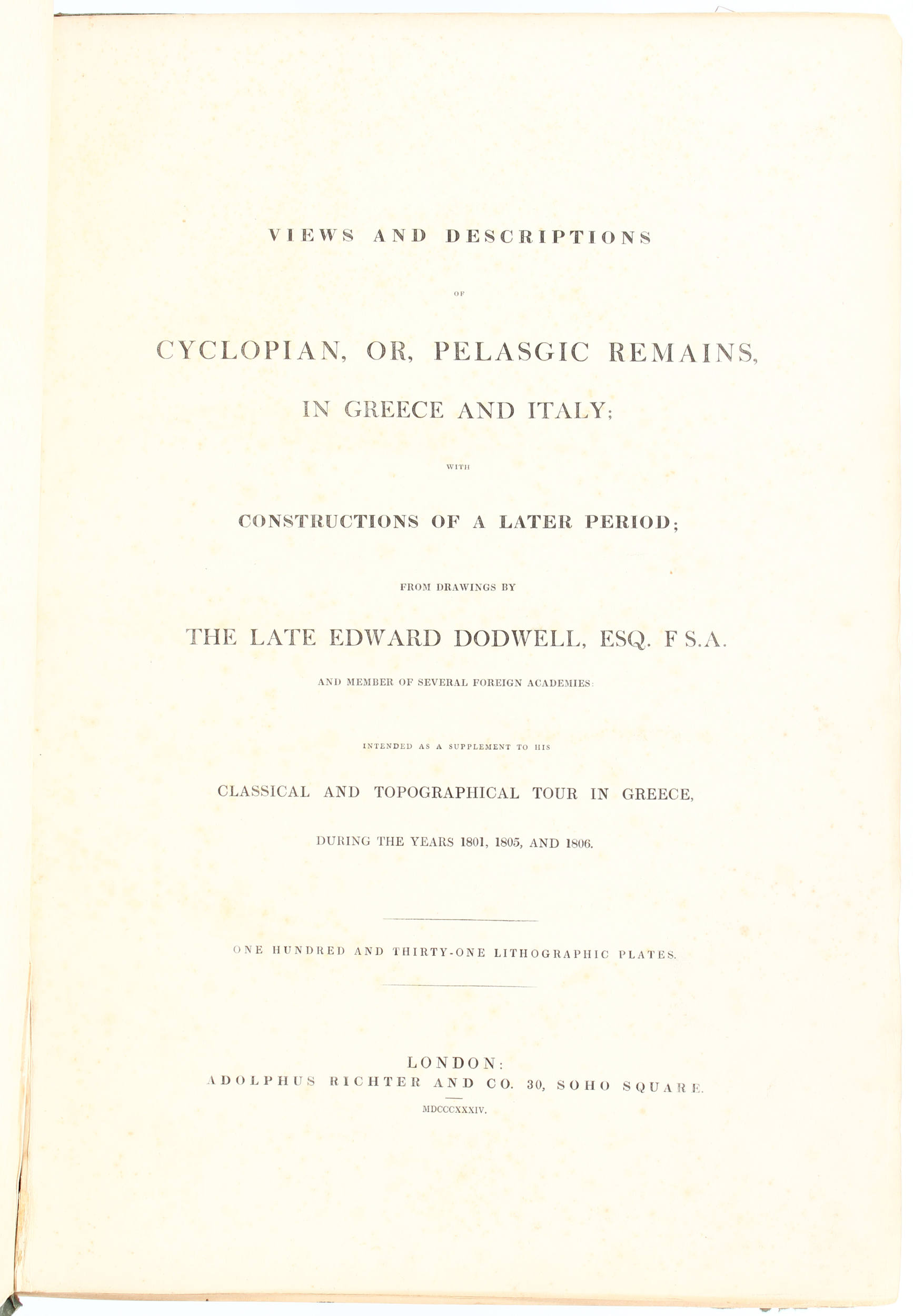 Dodwell, Views of cyclopian remains / 4 Bde.