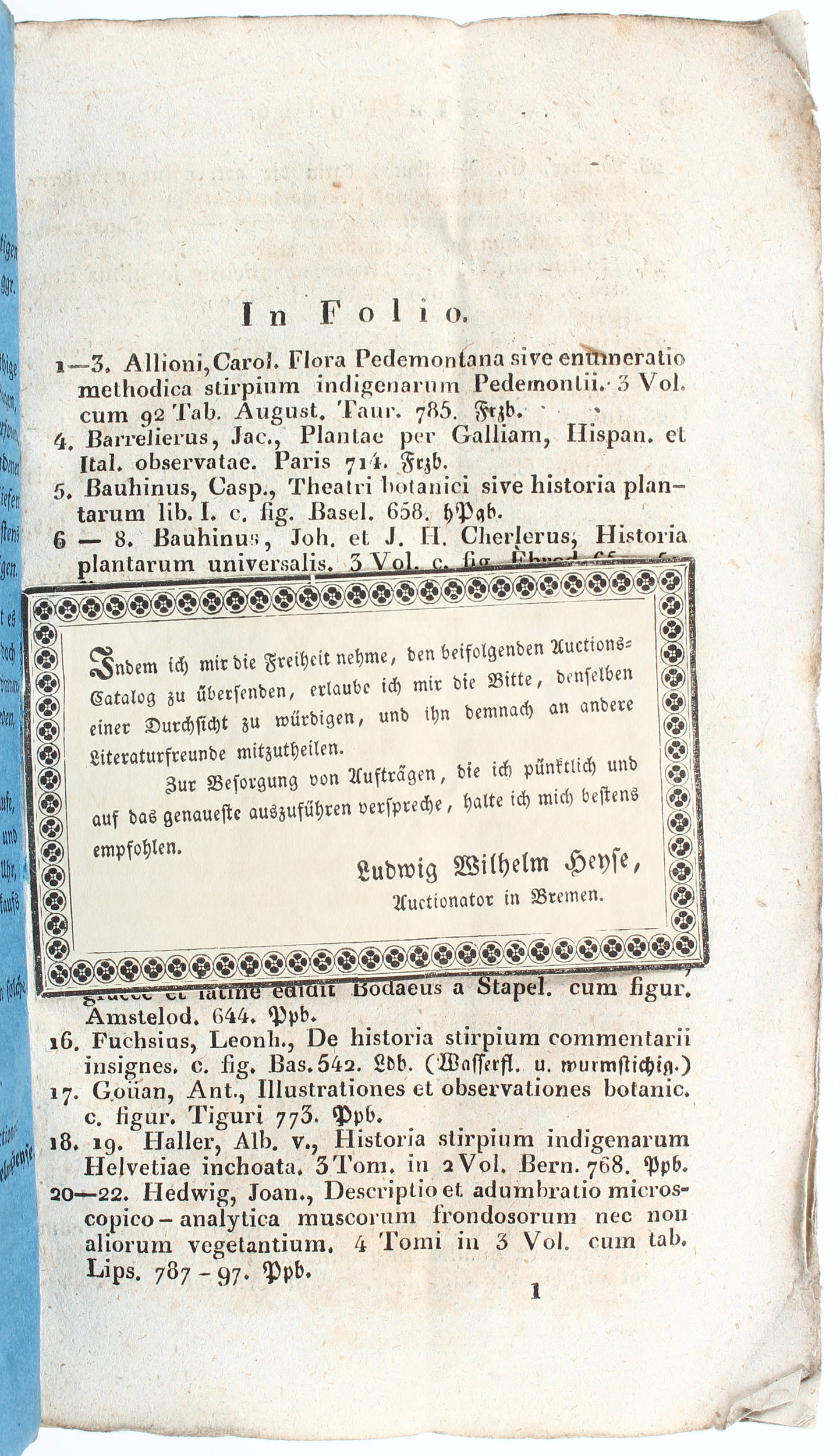 Verzeichniß einer Bücher-Sammlung ... Roth in Vegesack