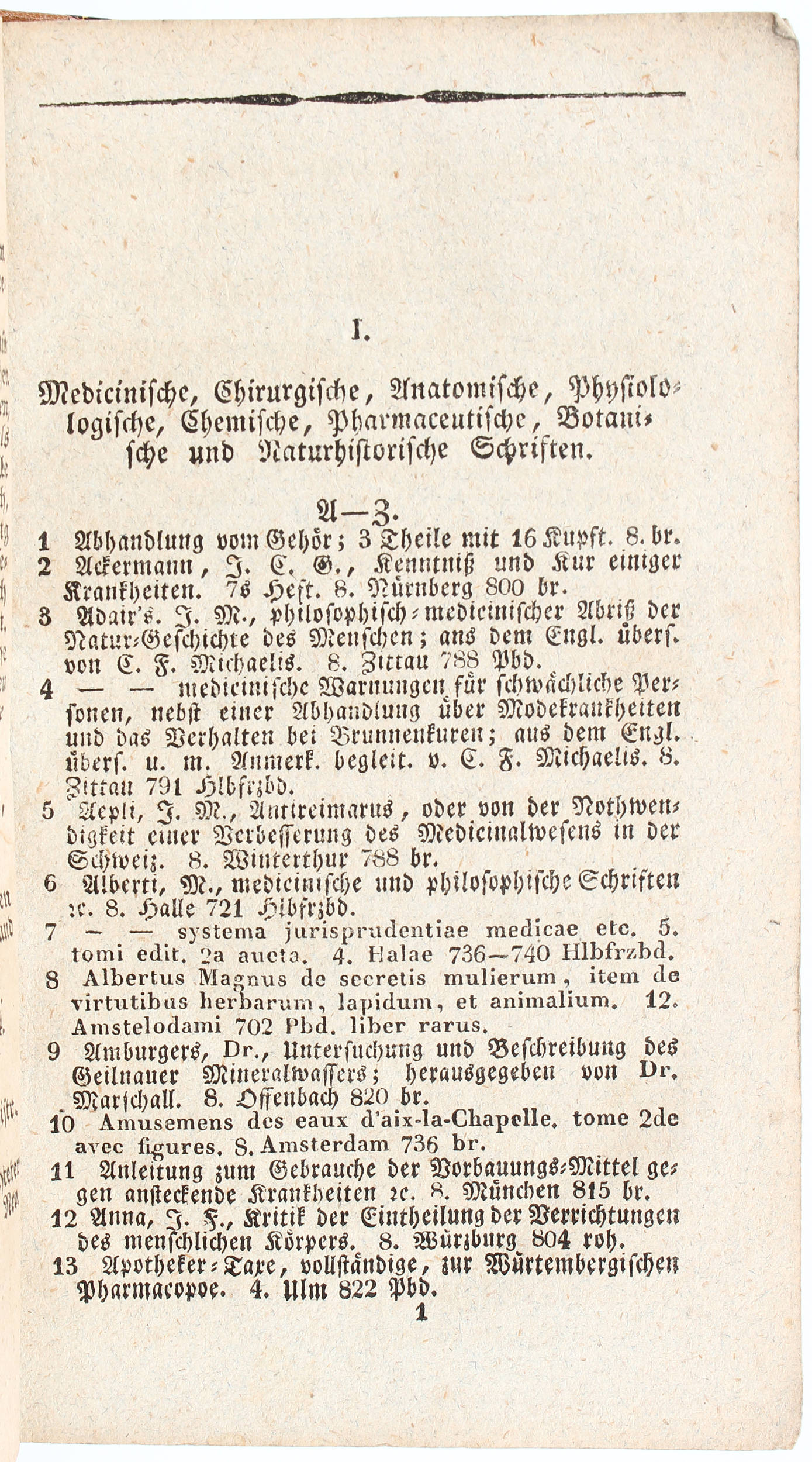 Verzeichniß von gebundenen Büchern