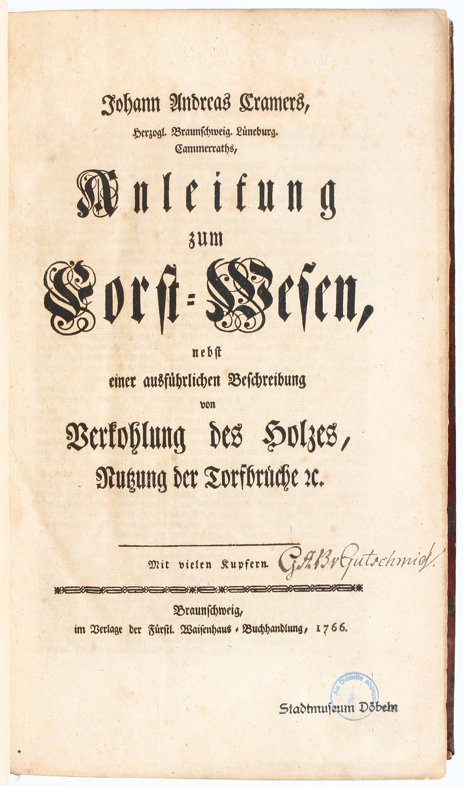 Cramer, Forst-Wesen