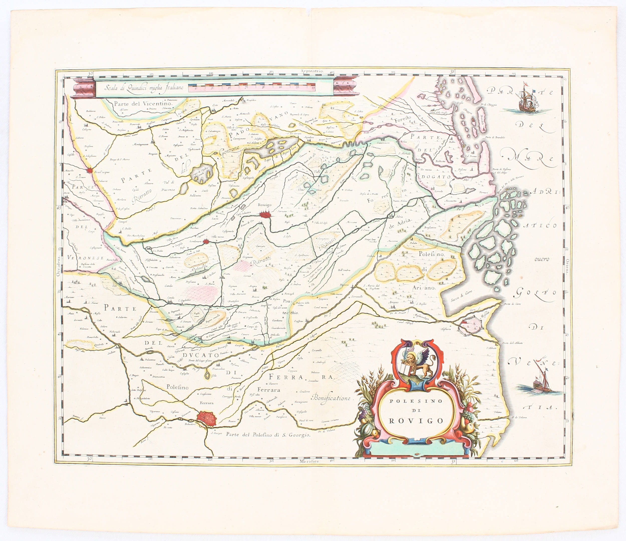 Padua, Treviso, Rovigo. 3 Bll. (Blaeu)