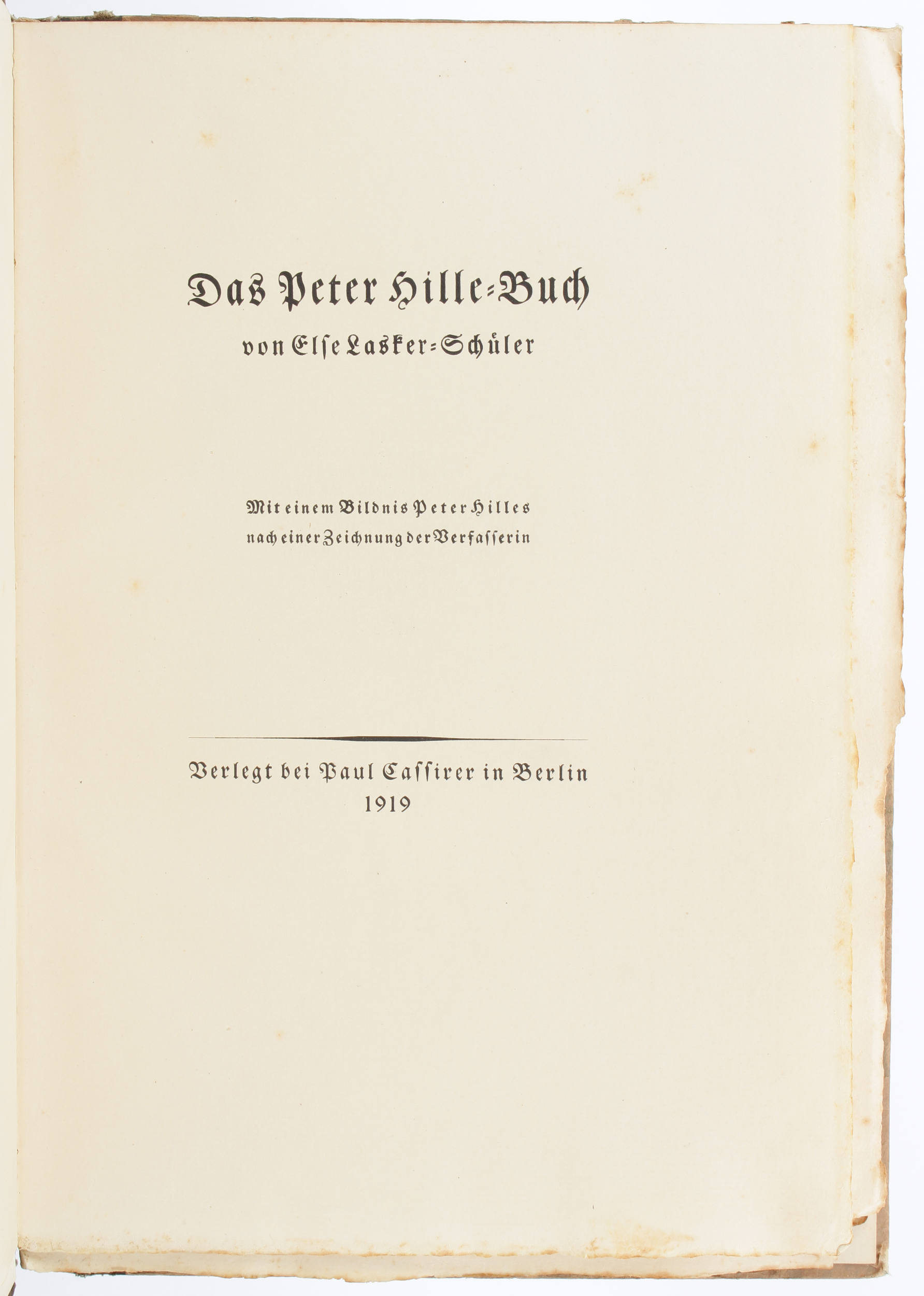 Lasker-Schüler, Das Peter Hille-Buch