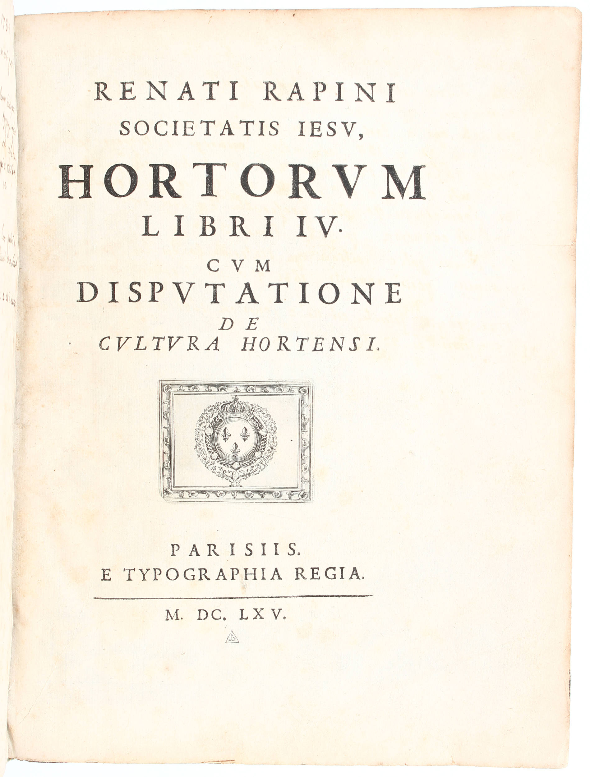 Rapin, Hortorum libri IV.