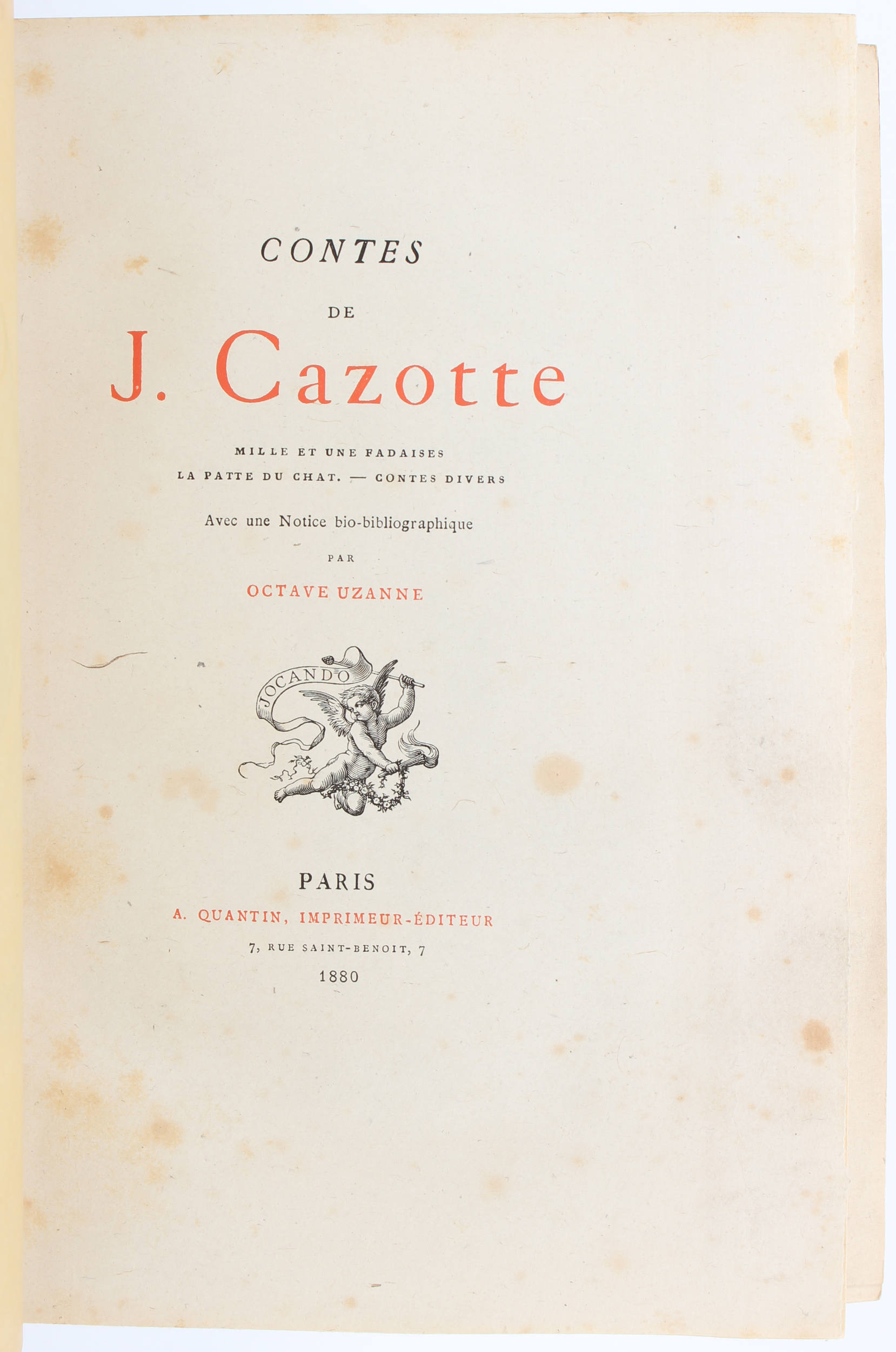 Cazotte, Contes