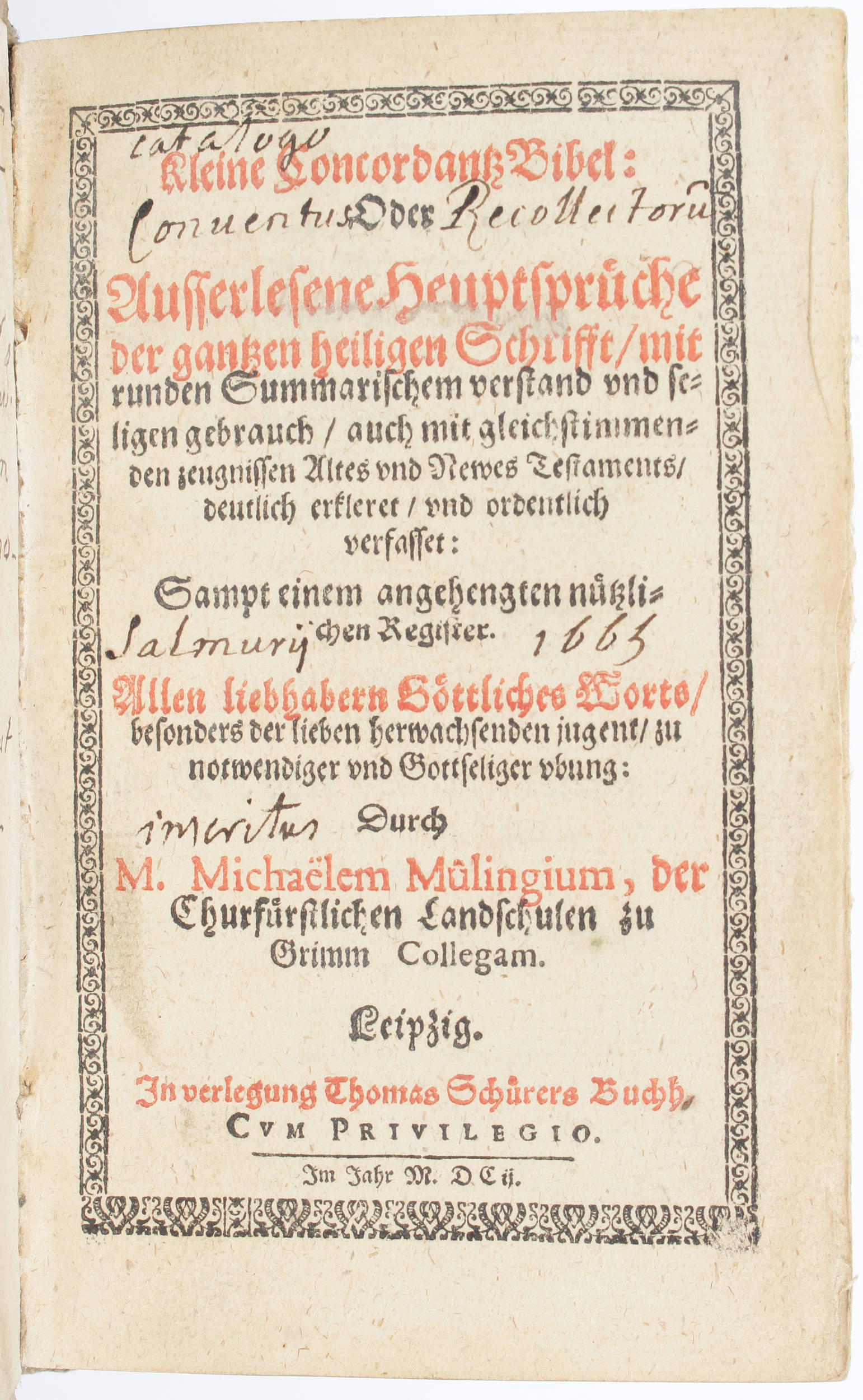 Muling, Concordantz Bibel
