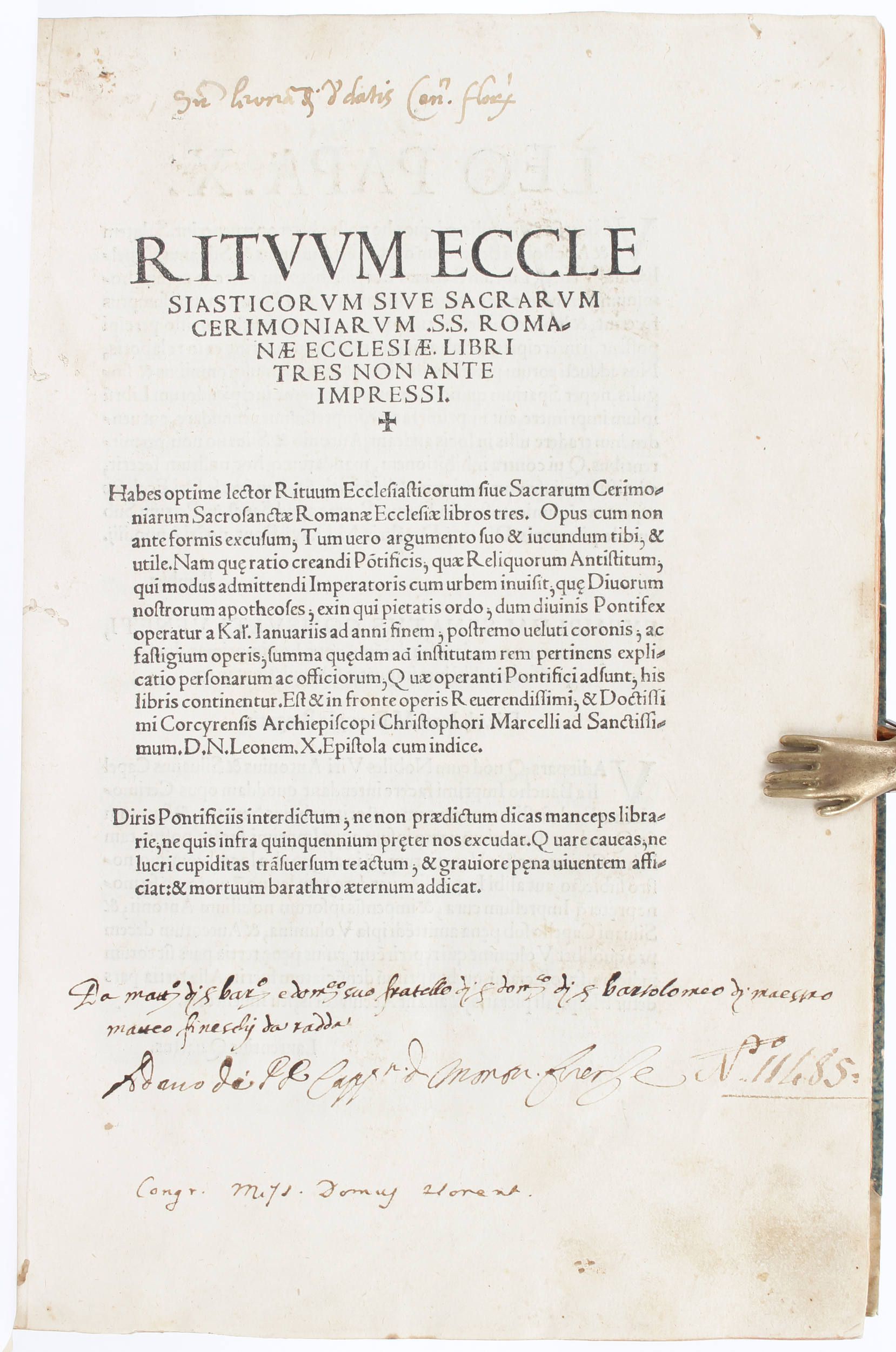 (Piccolomini), Rituum ecclesasticorum