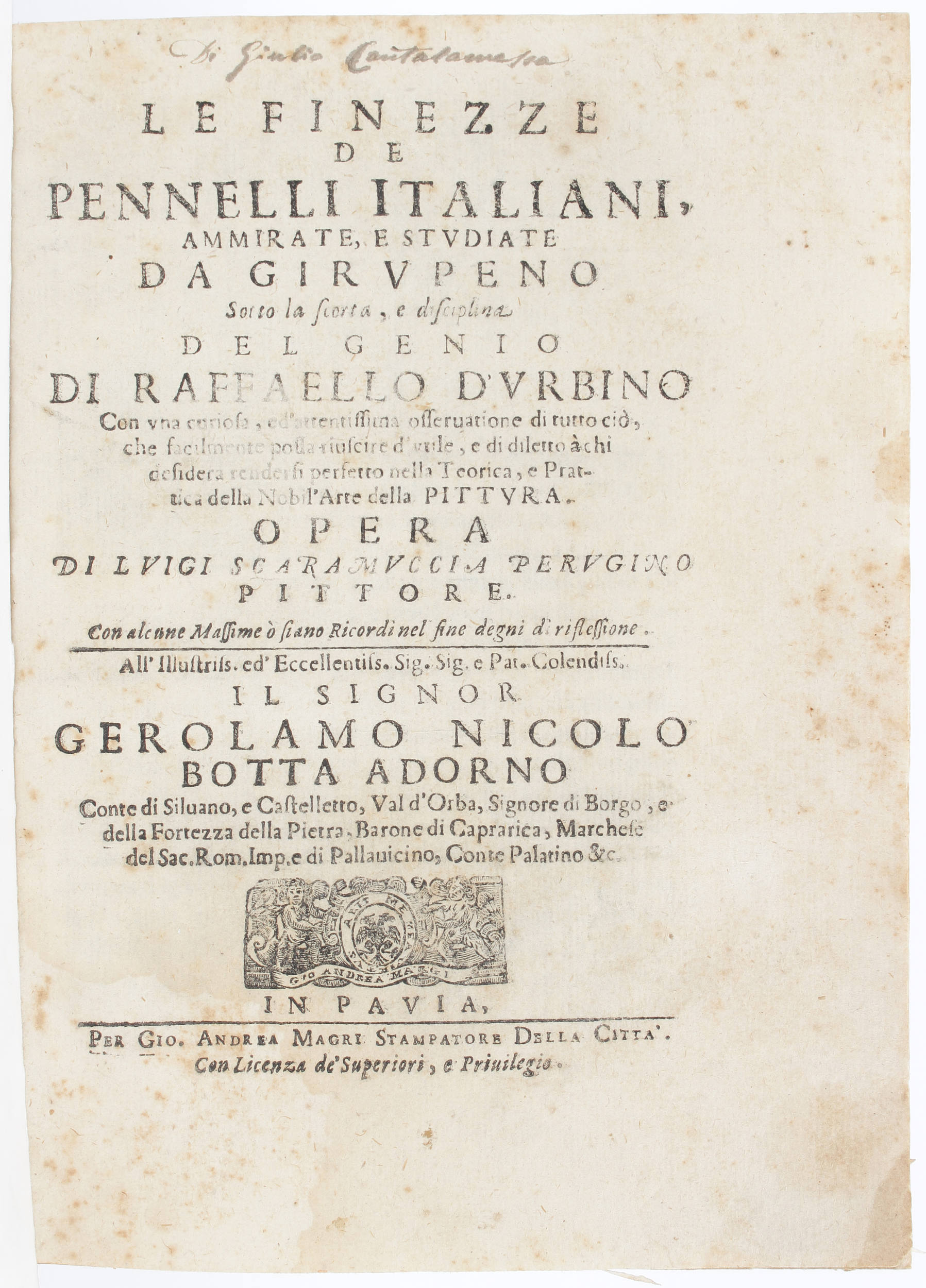 Scaramuccia, Le finezze de pennelli italiani