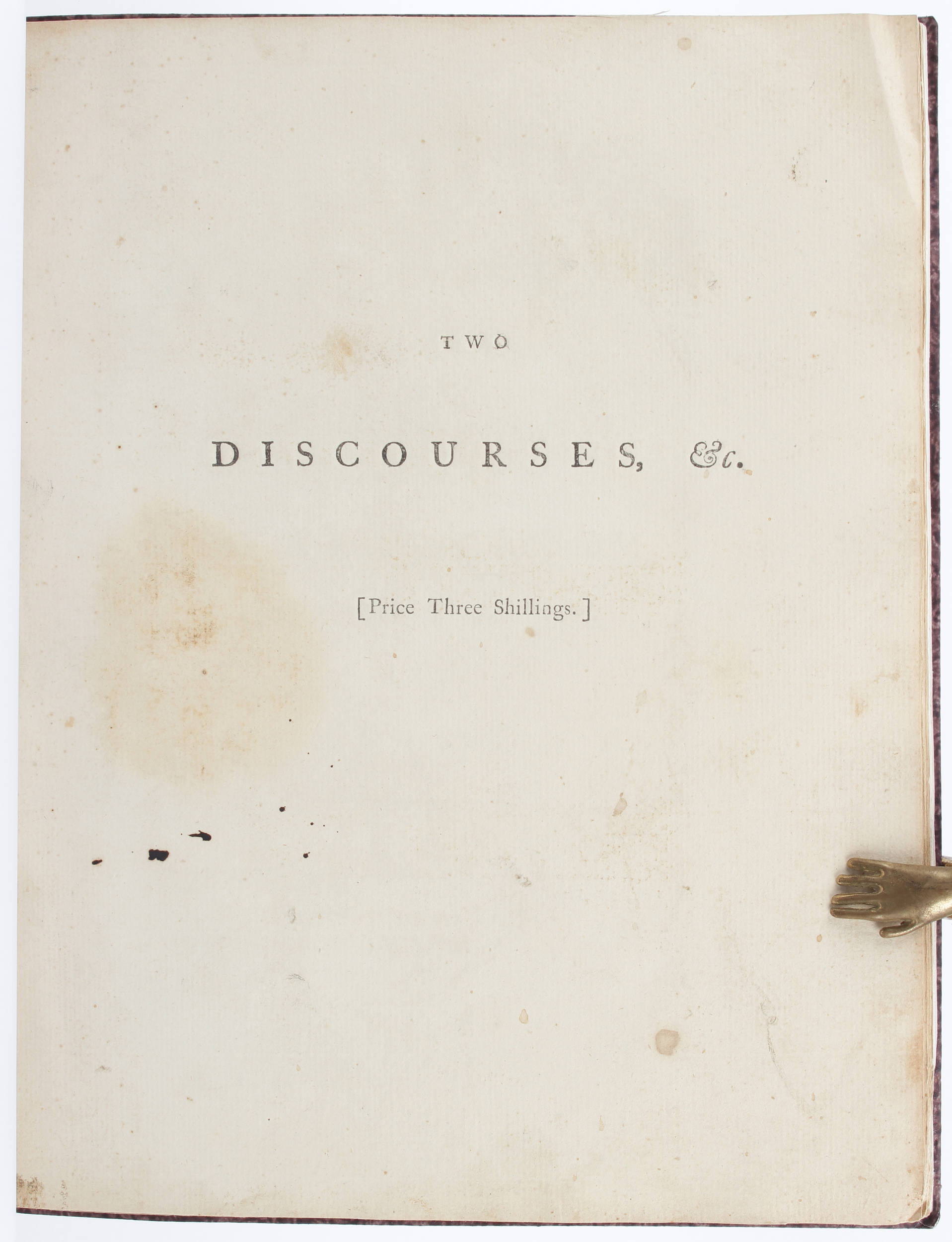 Reynolds, Two Discourses u. Vorbd.
