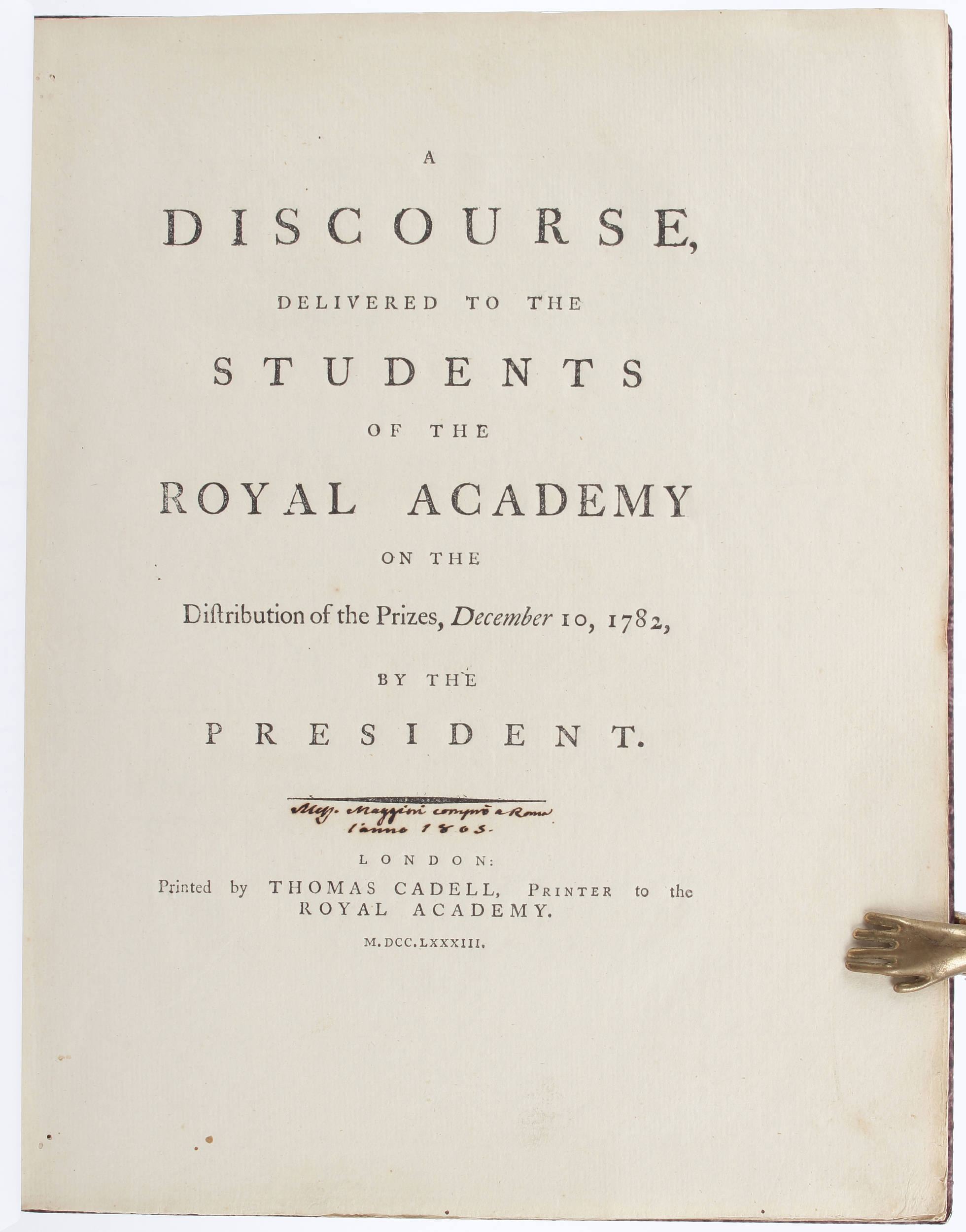 Reynolds, Two Discourses u. Vorbd.